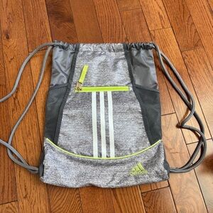 Adidas Gray and Lime Green Sports Bag